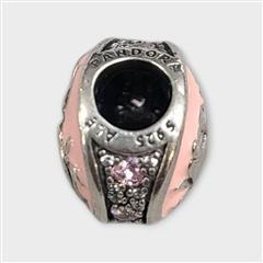 Authentic Pandora Disney Vintage Minnie Mouse Charm Pink Enamel